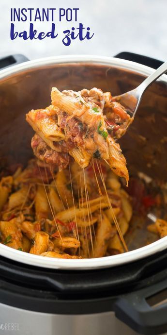 This easy Instant Pot Baked Ziti is a new twist on a classic favorite dish, made healthier with high fibre pasta, sneaky veggies, and extra lean ground beef. It's made completely in the Instant Pot or pressure cooker, so no extra dishes! You can even use frozen ground beef! Includes step by step recipe video. #instantpot #instantpotrecipe #pressurecooker pressure cooker recipe easy dinner #dinner #recipe #cooking #groundbeef easy ground beef recipe #onepot one pot Instant Pot Baked Ziti, Sneaky Veggies, Ziti Recipe, Resep Pasta, Instant Pot Pasta Recipe, Ziti Recipes, Baked Ziti Recipe, High Fibre, Easy One Pot Meals