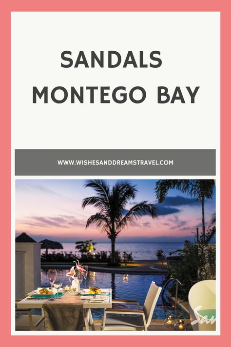 Sandals Montego Bay was the very first Sandals resort, opening in 1981.  This resort is still among the most popular Sandals resorts, and I was fortunate enough to be able to visit it for myself last month.  It is just a beautiful resort and should be on everyone’s list to visit.  Sandals Montego Bay offers 272 rooms on 26 acres.  Just a few years ago, this resort went through a multi-million-dollar renovation including a new lobby and main bar, new swim-up suites, new over-the-water wedding cha Sandals Resort Tips, Sandals All Inclusive Resorts, Sandals Ochi Beach Resort, Popular Sandals, Sandals Montego Bay, Mahogany Bay Resort Belize, Surf Turf, Baraza Resort & Spa, Sandals Resorts