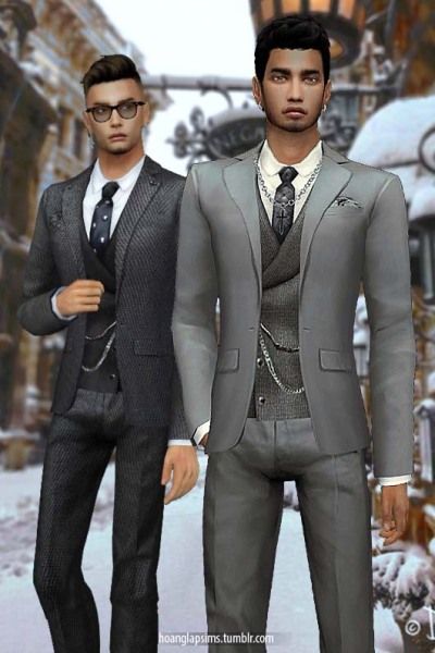 Sims 3 Male Cc, Sims Fashion, Sims 4 Male, Sims 4 Men Clothing, Male Suit, Gentleman Suit, Sims 4 Decades Challenge, Suit Pin, Urban Clothing