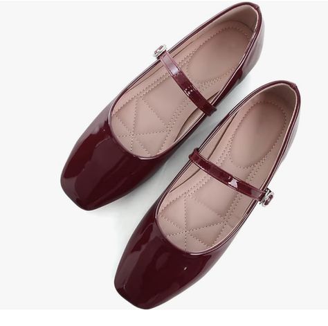 Burgundy Flats, Women's Ballet Flats, Flats With Arch Support, Comfortable Work Shoes, Mary Jane Shoes Flat, Work Flats, Work Shoes Women, Flats For Women, Slip On Dress