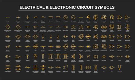 Elecrow (@Elecrow1) / Twitter Electrical Circuit Symbols, Circuit Symbols, Basic Electronic Circuits, Simple Electronics, Basic Electrical Wiring, Electrical Symbols, Electrical Circuit Diagram, Mechanical Engineering Design, Electric Circuit