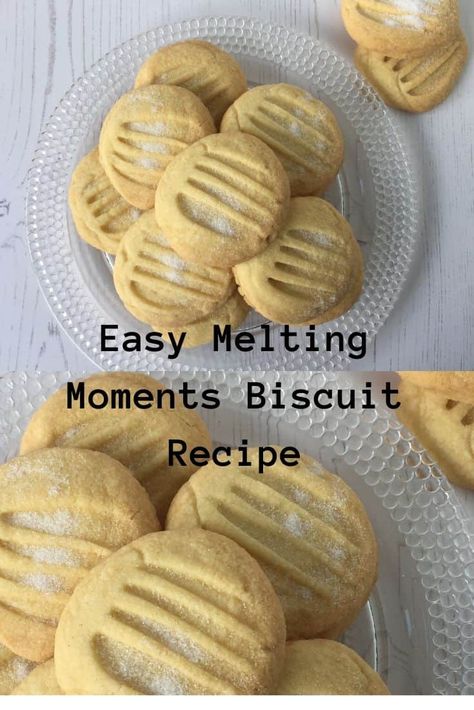 This Easy Melting Moments Biscuit Recipe is so quick to make. Buttery, light and melt in the mouth. No eggs required. Just four ingredients are needed, plus a pinch of salt. You'll have these cookies ready for your coffee break in no time. Melting Moments Biscuits, Melting Moments Cookies, Prune Recipes, Air Fryer Recipes Snacks, Scones Recipe Easy, Silicone Baking Sheet, Melting Moments, Afternoon Tea Recipes, Ginger Biscuits