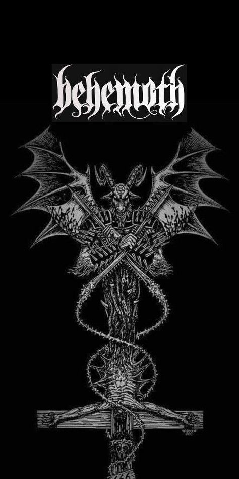 Behemoth Wallpaper, Satanic Wallpaper, Behemoth Band, Spiritual Satanism, Black Metal Fashion, Black Metal Art, Rock Band Posters, Heavy Metal Art, Gothic Wallpaper