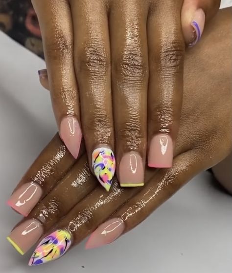 Mixed Nail Shapes, Braiding Nails Set, Braiders Nails Set Short, Hair Braider Nail Set, Nails For Braiders, Braider Nails Ideas Short, Braider Nails Ideas, Braiders Nails Set, Braider Nails Set Short