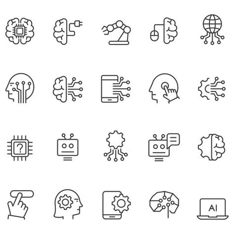 Artificial Neural Network, Visual Thinking, Technology Icon, Medical Technology, Vector Art Illustration, Icon Set Vector, Logo Mark, Machine Learning, Logo Inspiration