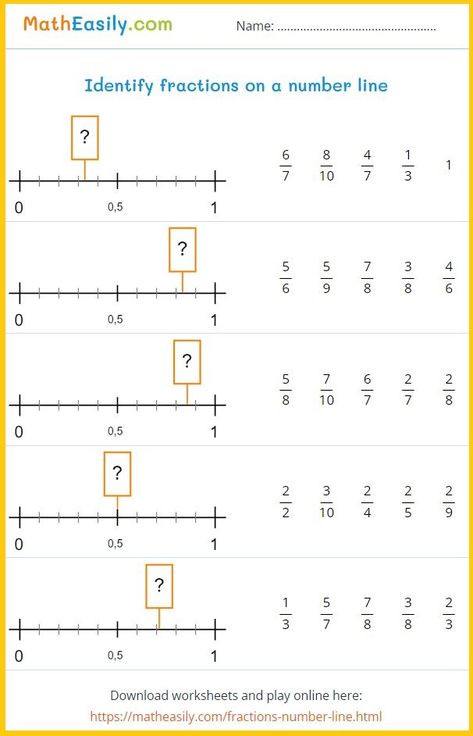 Free printable fractions on a numberline worksheets PDF Math Worksheets For 5th Grade, Fractions On A Numberline, Worksheets For 5th Grade, 5th Grade Math Worksheets, Number Line Games, Fractions On A Number Line, Mental Maths, Mental Maths Worksheets, Online Math Games