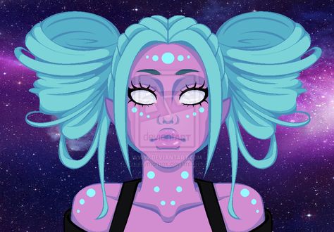 Pretty obsessed with cute alien girls right now! ❤ || Alien Girl by xfufflymomox.deviantart.com on @deviantART Anime Alien, Halloweenský Makeup, Alien Drawings, Alien Girl, Arte Alien, Cute Alien, Alien Art, Dope Art, Trippy Art