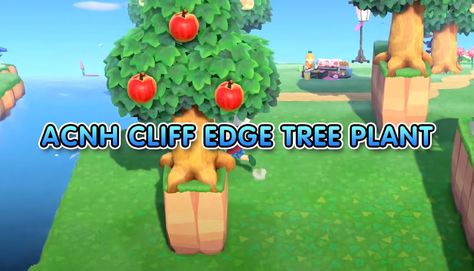 Acnh Cliff Design, Acnh Cliff Ideas, Cliff Edge, Single Tree, Money Trees, New Animal Crossing, Trees To Plant, Animal Crossing, Plants