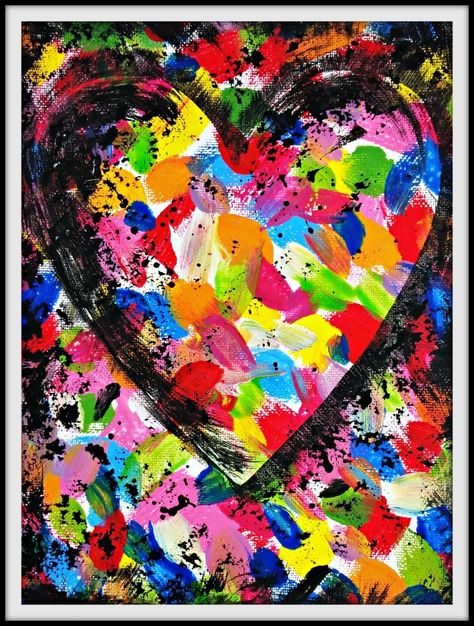 Here's a wonderfully easy abstract art project for kids that almost guarantees artistic success! Jim Dine Art, Abstract Art For Kids, Heart Art Projects, Easy Abstract Art, Valentine Art Projects, Abstract Art Projects, Pop Art For Kids, Jim Dine, Pop Art Drawing