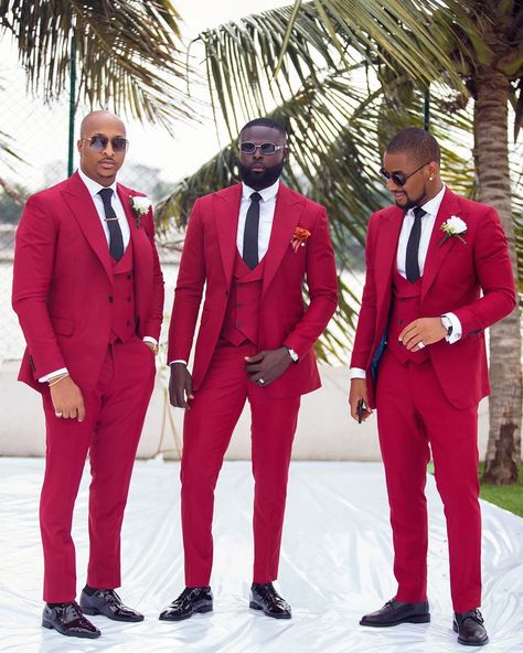 Red Suits, Groom Tuxedo Wedding, Prom Men, Groomsmen Tuxedos, Red Tuxedo, Slim Fit Coat, Groom Tuxedo, Formal Mens Fashion, Prom Suits