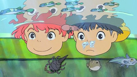 Ponyo and Sozuke Movie Character Posters, Studio Ghibli Movies, Ghibli Movies, 90s Anime, Hayao Miyazaki, Miyazaki, Movie Characters, Anime Movies, Studio Ghibli