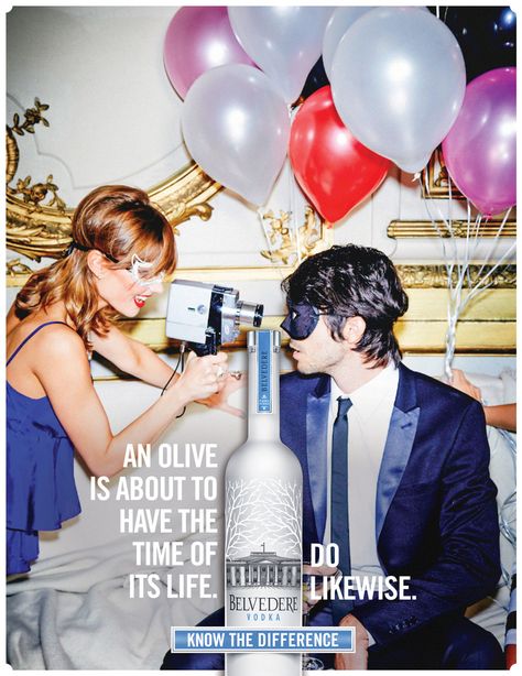 Alcohol Advertising, Belvedere Vodka, Print Campaign, Clever Advertising, Ellen Von Unwerth, Gold Pin, Creative Advertising, Vodka, Award Winning