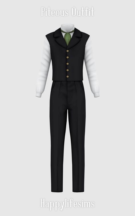 [Lonelyboy] TS4 Piteous Outfit | HappyLifeSims (Koonam) on Patreon Sims 4 Cc Butler, 19th Century Male Fashion, Sims 4 Male Uniform Cc, Sims 4 Male Vintage Cc, Sims 4 Historical Cc Male, Sims 4 1900s Cc Male, Sims 4 1910s Cc Men, Dark Academia Sims 4 Cc Male, 1890s Sims 4 Cc Men