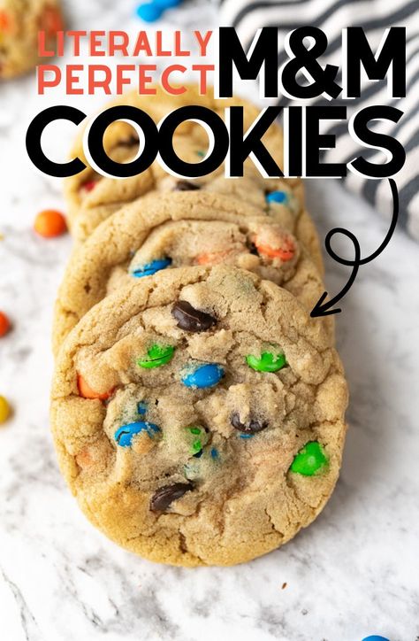 M&M Cookies My Messy Kitchen M&m Cookies, Soft M And M Cookies, M M Cookies Bars Recipe, Perfect M&m Cookies, Subway M&m Cookie Recipe, Chewy M M Cookies Recipe, Monster Cookies Recipe Easy, Mm Chocolate Chip Cookies, Ms Fields Chocolate Chip Cookies Recipe