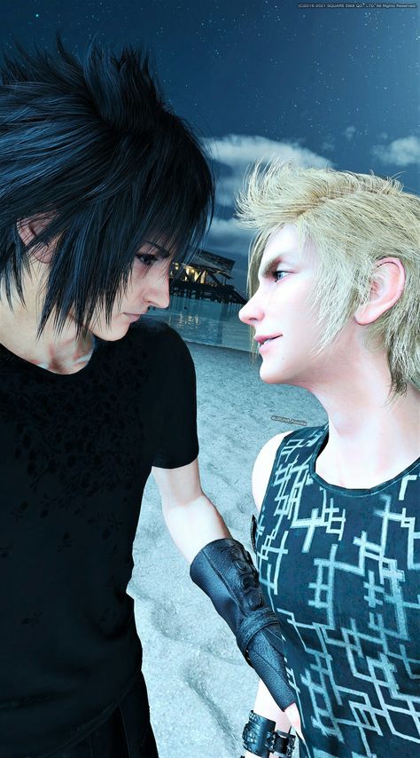 Noctis Matching Icons, Promptis Ffxv, Prompto X Noctis, Goth Boys, Lucis Caelum, Noctis Lucis Caelum, Goth Boy, Final Fantasy X, Kingdom Hearts 3