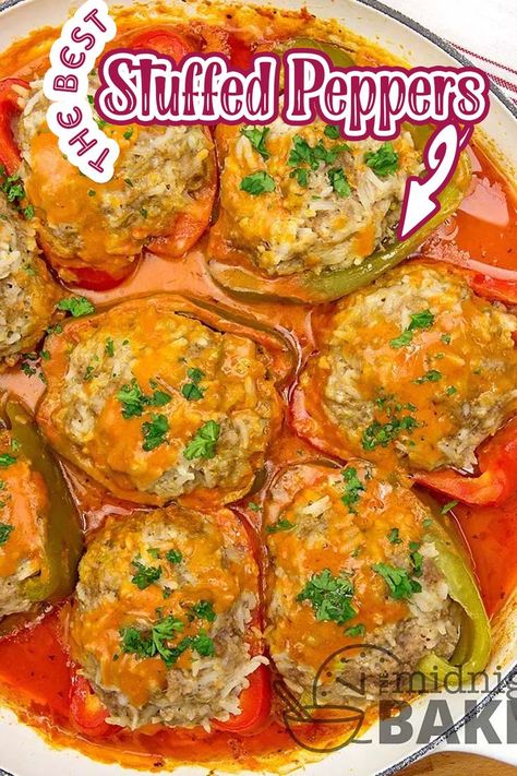 Best Stuffed Peppers, Classic Stuffed Peppers Recipe, Classic Stuffed Peppers, Stuffed Peppers With Rice, Family Dinner Recipe, Ground Beef Rice, Stuffed Peppers Recipe, Beef Rice, One Skillet