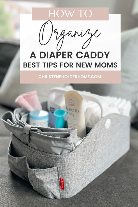 Car Caddy For Baby, Baby Caddy Organizer Cart, Baby Caddy Organizer, Diaper Changing Station Organization, Diaper Caddy Essentials, Diaper Caddy Organization, Car Caddy, Tips For New Moms, Diaper Changing Table