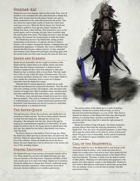 DnD 5e Homebrew — Shadar-Kai Race by Jonoman300