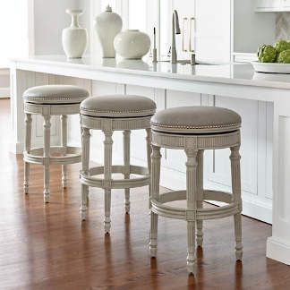 Shaved Hairstyles, Bar Stools Kitchen Island, Half Shaved, Backless Stools, Stools For Kitchen Island, Backless Bar Stools, Modern Stools, Old Chairs, Bar Height Stools