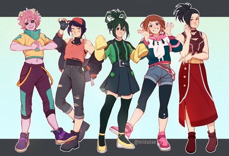 Hero Outfits, Mha Characters, Familia Anime, Class 1 A, Anime Inspired Outfits, My Hero Academia Shouto, Ochako Uraraka, Hero Girl, My Hero Academia Memes