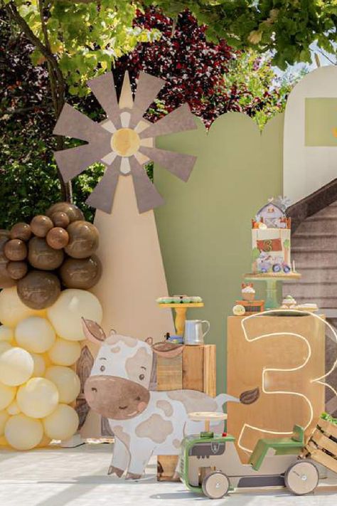 Check out this fun farm-themed birthday party! What a fantastic dessert table! See more party ideas and share yours at CatchMyParty.com