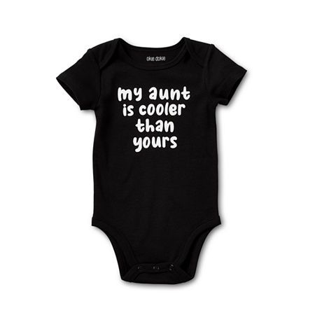 Your baby is making a statement for their Auntie with this adorable unisex graphic bodysuit from Okie Dokie. Made from super-soft ribbed cotton for cozy comfort, it has a crew neckline, lap shoulders, and a snap-bottom closures for easy-on-and-off.Closure Type: SnapNeckline: Round NeckSleeve Length: Short SleeveFiber Content: 100% CottonFabric Description: RibCare: Tumble Dry, Machine WashCountry of Origin: Imported Newborn Shirts, Okie Dokie, Baby Unisex, Cute Funny Babies, Bodysuit Black, Bathroom Signs, Funny Baby, Baby Outfits, Short Sleeve Bodysuit