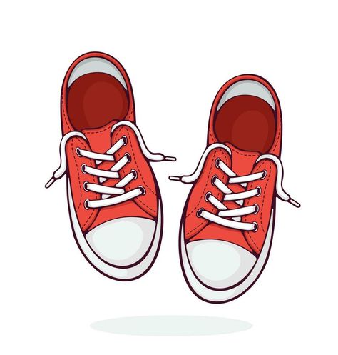 Pair red textile sneaker with rubber toe and loose lacing Shoes Clipart, Shoes Vector, Sneakers Drawing, Red Textiles, Fashion Drawing Tutorial, Shoe Image, Object Drawing, Dragon Wings, 3d Object