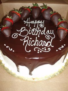 Choc Covered Strawberries, Chocolate Cake Ganache, Happy Birthday Richard, Cake Ganache, Easton Maryland, Good Morning Christmas, Happy Early Birthday, Birthday Chocolates, Custom Wedding Cakes