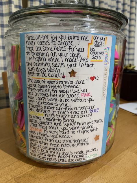 365 Jar Ideas Note Love Quotes, 365 Note Jar Ideas What To Write, Best Friend Notes, 365 Note Jar, I Love You Notes, Jar Of Notes, 365 Jar, Quote Jar, Message For Best Friend