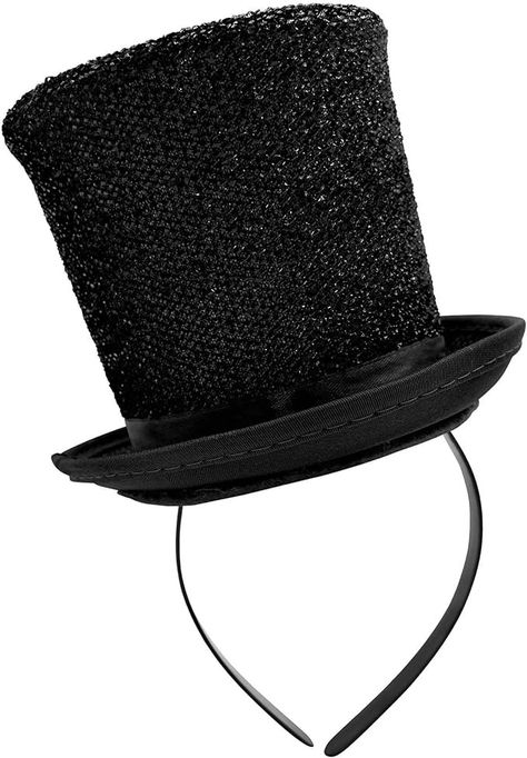 Amazon.com: Nicky Bigs Novelties Adult Mini Glitter Mesh Top Hat Headband - Tiny Ringmaster Gatsby Chorus Dancer Tall Hat - Leprechaun Topper Halloween St Patricks Costume Accessory, Blue, One Size : Clothing, Shoes & Jewelry Tiny Top Hat, Top Hat Headband, Small Top Hat, Halloween Top Hat, Glitter Mesh Top, Tall Hat, Black Top Hat, Glitter Headbands, Halloween Top