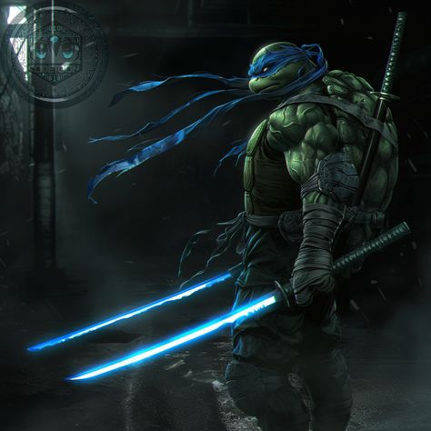 🐢 Leonardo - The Fearless Leader🐢  Meet Leonardo, the dedicated and fearless leader of the Teenage Mutant Ninja Turtles. Wielding his dual katanas with unmatched skill, Leo stands as the epitome of discipline and courage. Trained in the ancient art of ninjutsu by Master Splinter, he fights tirelessly to protect his brothers and their beloved city from the shadows. With a keen strategic mind and unwavering sense of honor, Leonardo leads his team with a heart full of resolve. Tmnt Leonardo Wallpaper, Leonardo Ninja Turtle Art, Leonardo Tmnt Fanart, Dual Katanas, Leonardo Tmnt Art, Leonardo Teenage Mutant Ninja Turtles, Leo Tmnt, Teenage Mutant Ninja Turtles Leonardo, Master Splinter