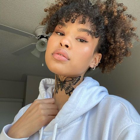 Neck Tattoos Women Throat Butterfly, Neck Throat Tattoos Women, Womens Neck Tattoos, Front Neck Tattoos Women, Front Neck Tattoo, Butterfly Neck Tattoo, Matching Bff Tattoos, Face Tats, Girl Neck Tattoos