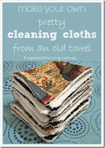 Diy Cleaning Cloths, Recycled Towels, Homemade Cleaning, Old Towels, Cleaning Cloths, Towel Crafts, Beginner Sewing Projects Easy, Family Support, Kitchen Crafts