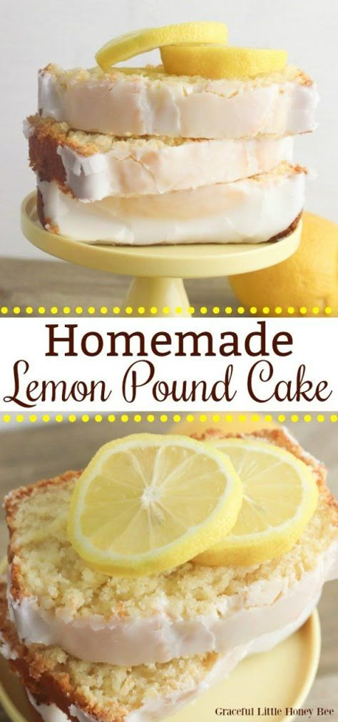 Lemon Pound Cake With Glaze, Homemade Lemon Pound Cake, Pound Cake With Glaze, Moist Lemon Pound Cake, Powdered Sugar Glaze, Lemon Pound Cake Recipe, Sweet Glaze, Lemon Cake Recipe, Sugar Glaze