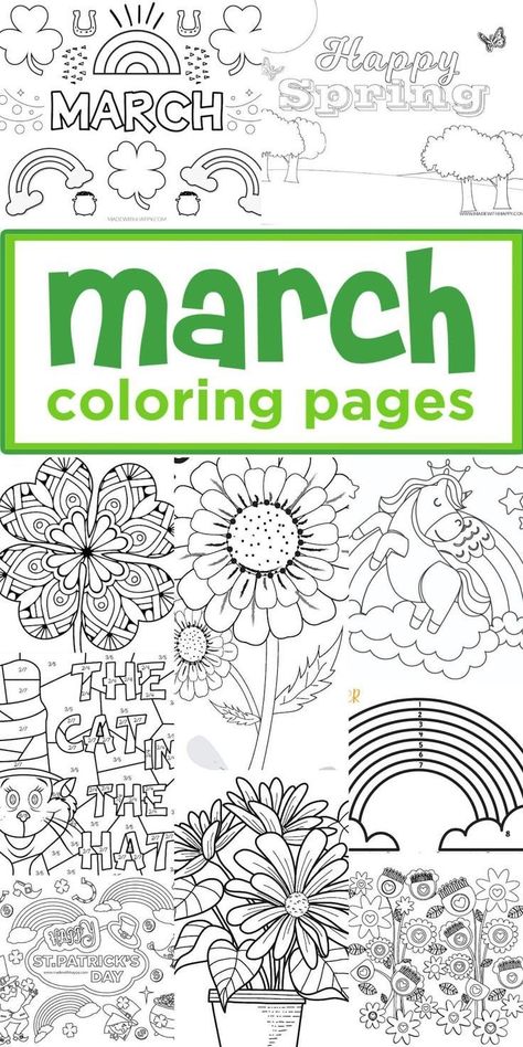 Looking for coloring pages for March? These free printable designs are ideal for celebrating spring and Saint Patrick's Day with creativity and joy! These cute March coloring pages are guaranteed to provide a great time and fun coloring pages for kids of all ages. March Coloring Pages, Fun Coloring Pages For Kids, Adult Coloring Pages Free Printable, Printable Easter Activities, March Colors, Colorful Crafts, Bee Coloring Pages, Learn To Sketch, Fun Coloring Pages