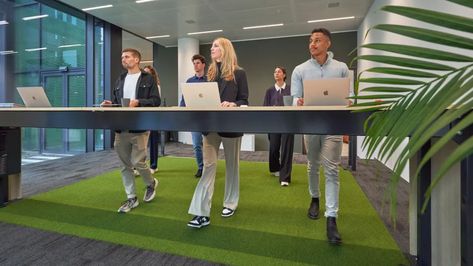 An office building in Amsterdam is turning one of its rooms into a giant treadmill. Treadmill Desk Office, Rectangular Desk, Treadmill Desk, Ping Pong Tables, Fast Company, Turning One, Applied Science, Co Design, Return To Work