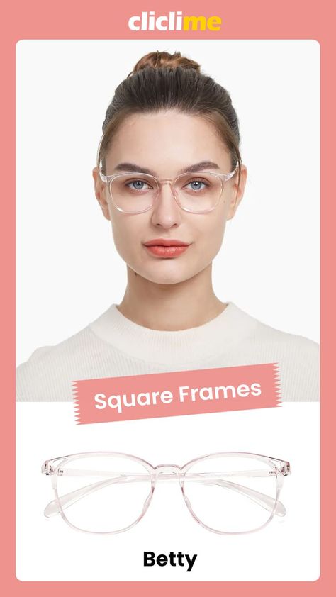 Betty is a full frame women pink square eyeglasses made in tr90 from CliCliMe.com, where you can shop trendy, quality eyeglasses with affordable prices. #glasses #eyeglasses #eyewear #cliclime #eyeglasses frames Pink Eyeglasses, Pink Square, Square Eyeglasses, Women Pink, Prescription Eyeglasses, Full Frame, Prescription Glasses, Eye Glasses, Eyeglasses Frames