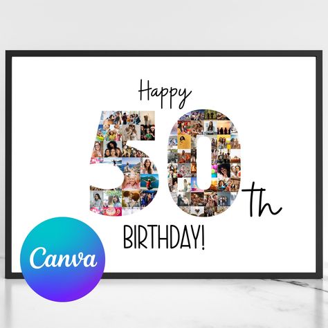 Thanks for the kind words! ★★★★★ "Really cool idea. This was super easy to do with the canva account and I enjoyed editing this myself. I hope my mom will love it! Will definitely purchase again from this shop. THANK YOU. :)))" Elza R. https://etsy.me/447LkUg Photo Number Collage, 70th Birthday Ideas For Mom, Photo Collage Ideas, Number Photo Collage, Number Collage, Birthday Photo Collage, Collage Gift, Custom Birthday Gifts, Photo Collage Template