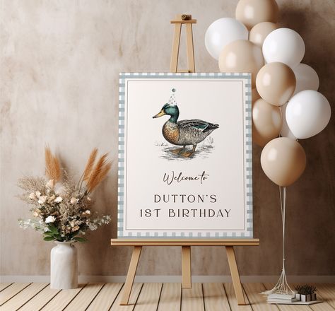 Duck First Birthday Party, Duck First Birthday, Lucky Duck Birthday, Duck Birthday Theme, One Lucky Duck, First Birthday Party Decor, Baby Shower Duck, Boys 1st Birthday Party Ideas, Duck Birthday