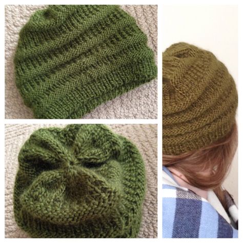 Easy one skein slouchy #Knit beanie pattern, Free Knit Slouchy Hat Pattern, Slouchy Beanie Knit Pattern, Slouchy Beanie Pattern, Slouchy Hat Pattern, Knit Slouchy Hats, Knitting Patterns Free Hats, Easy Knit, Knitting Blogs, Beanie Pattern