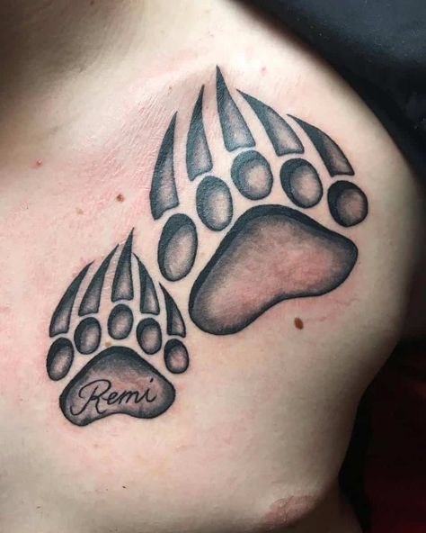 Paw Tattoo For Men, Bear Paw Tattoo, Paw Tattoo Ideas, Wolf Paw Tattoos, Bro Tattoos, Bear Claw Tattoo, Bear Paw Tattoos, Paw Tattoos, Claw Tattoo