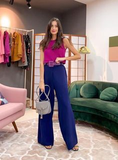 Bright Winter Color Palette Outfits, Cute Office Outfits, Colour Combinations Fashion, Color Combinations For Clothes, Winter Outfits For Work, Fashion Mistakes, Pantalon Large, Outfit Combinations, Style Mistakes