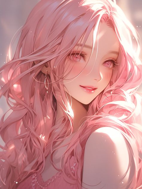 Latest Midjourney Style managed by ThetaCursed, License: CC BY-NC 4.0 Characters With Pink Hair, Hanabi Hyuga, Long Pink Hair, Pelo Cafe, Elven Princess, Pink Hair Anime, Light Pink Hair, Pelo Anime, Girl With Pink Hair