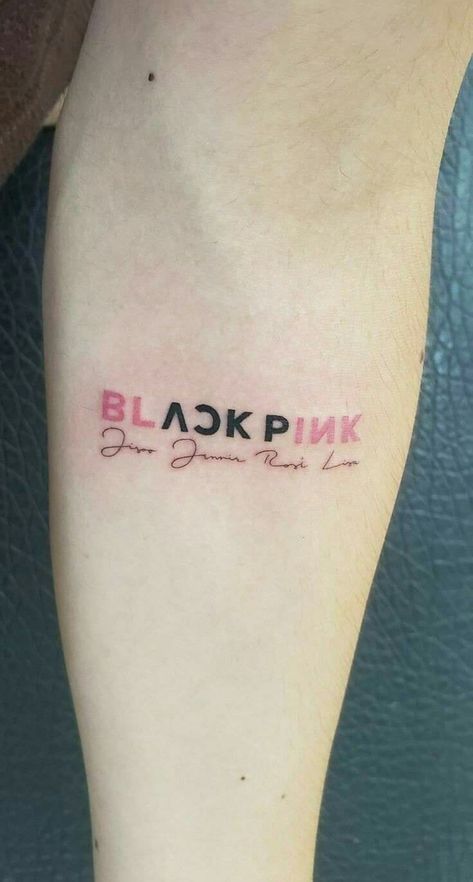 Blackpink Tattoo, Unique Tattoos Black Women, Kpop Tattoos, Fan Tattoo, Pink Tattoo, Bts Tattoos, Skeleton Hand Tattoo, Back Of Shoulder Tattoo, Cute Small Tattoos