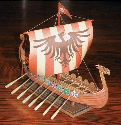 beta build for the Viking Ship paper model: How To Make A Viking Ship, Vikings For Kids, Ship Paper, Paper Models House, Viking Longboat, Viking Longship, Boat Crafts, Boat Projects, Dragon Party