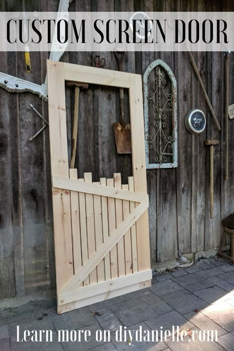 Build A Screen Door, 1940s Apartment, Custom Screen Doors, Custom Woodworking Projects, Wood Screen Door, Wooden Screen Door, Diy Screen Door, Diy Screen, Wood Screens