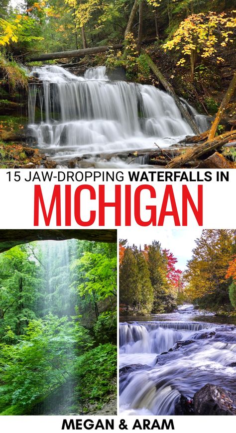 Crystal Falls Michigan, Michigan Itinerary, Hiking In Michigan, Usa Waterfalls, Fennville Michigan, Michigan Hiking, Things To Do In Michigan, Michigan Bucket List, Munising Michigan