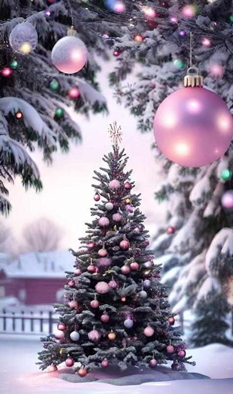 Beautiful Christmas Scenes, Christmas Tree Wallpaper, Merry Christmas Pictures, Christmas Wallpaper Backgrounds, Joy And Peace, Xmas Wallpaper, Christmas Scenery, Christmas Phone Wallpaper, Animated Christmas