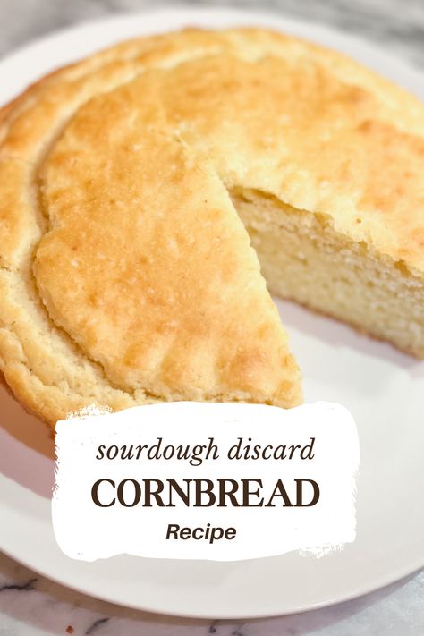 Make the most of your sourdough starter with our Easy Sourdough Discard Cornbread Recipe! This recipe adds a delightful twist to traditional cornbread, utilizing sourdough discard for an extra depth of flavor. Perfect for a comforting side dish or a unique addition to your mealtime favorites. Simple, delicious, and a great way to use leftover sourdough starter. Click for the full recipe and bake a batch of this rustic cornbread today. #SourdoughDiscard #CornbreadRecipe #EasyBaking #HomeCooking What To Make With Discarded Sourdough Starter, Sourdough Discard Cornbread, Quick And Easy Discard Sourdough Recipes, Using Discarded Sourdough Starter, Easiest Sourdough Discard Recipes, Sourdough Cornbread, Sourdough Discard Quick Recipe, Sourdough Starter Discard Recipes, Easy Discard Sourdough Recipes