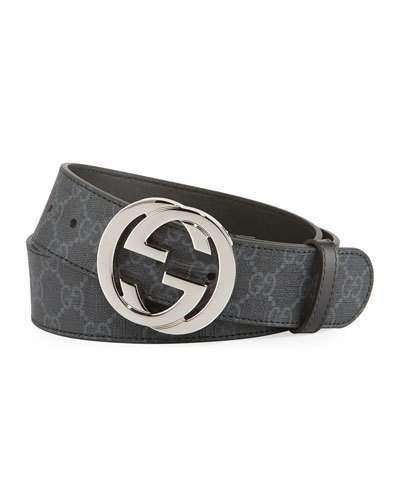 GUCCI GG SUPREME BELT WITH G BUCKLE. #gucci # Goyard Belt, Mens Gucci Belt, Louis Vuitton Jeans, Gucci Mens, Mens Belt, Gucci Brand, Luxury Belts, Mens Fashion Smart, Men's Belts